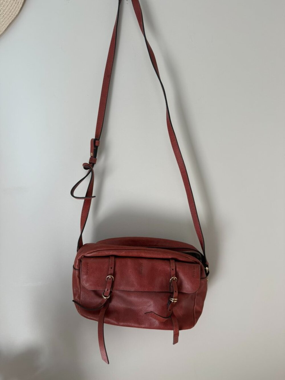Banana Republic Rust Leather Crossbody Bag